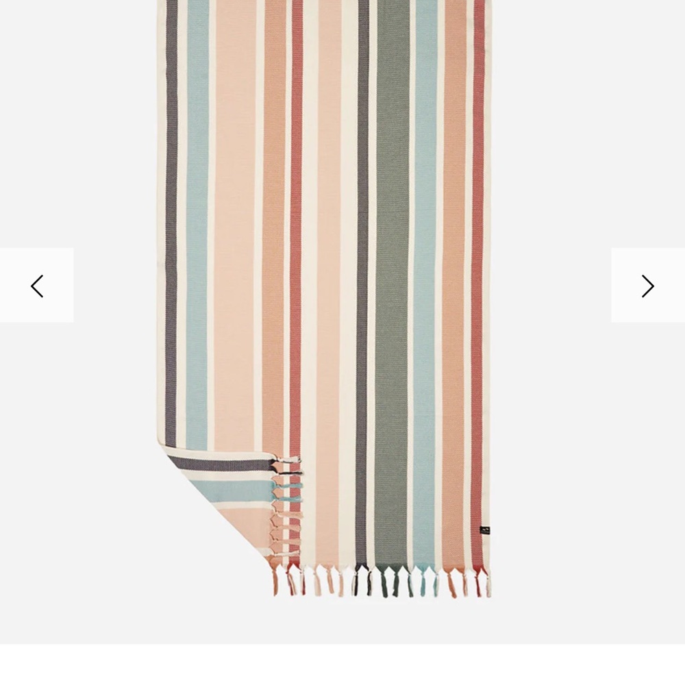 NWT Slowtide Turkish Towel,Striped Multicolor Towel, 37”x73”